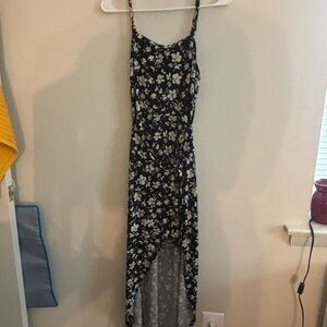 No Boundaries Black and Yellow High Low Sundress